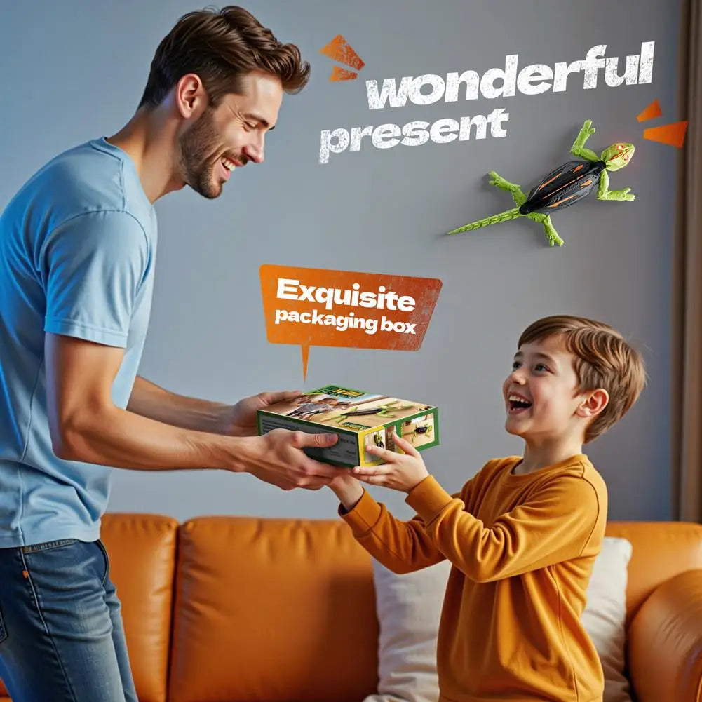 Remote Control Wall Climbing Gecko Robot Toy for Kids, Rechargeable, Christmas Novelty Gift, Anti-Fall Design, Easy to Operate